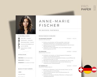 Plantillas de solicitud Word, muestra de currículum 2024, plantilla de currículum de solicitud, carta de presentación en alemán, portada minimalista, ProPaperStudio