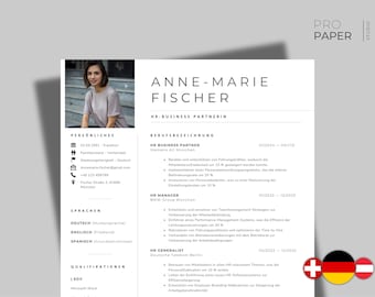 Plantillas de solicitud Word, muestra de currículum 2024, plantilla de currículum de solicitud, carta de presentación en alemán, portada minimalista, ProPaperStudio