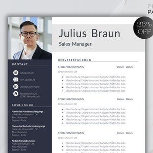 Application template: HR-optimized CV template, German, Word, including cover letter and cover sheet template!