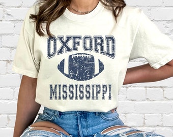 Oxford Mississippi Football Shirt for Women, Comfort Colors Football Shirt