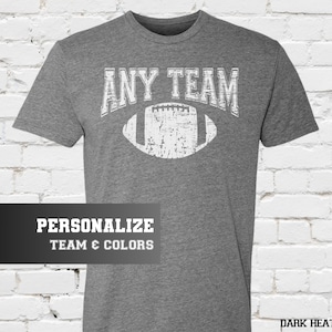 Custom Football T-Shirt, Soft Vintage Old School Shirt, High School, College, Pro Tee Shirt, Gift for Him, Tailgating, Friday Night Lights