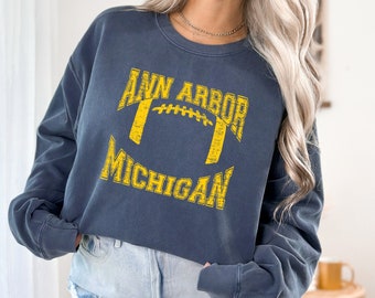 Ann Arbor Football Comfort Colors Crewneck Sweatshirt