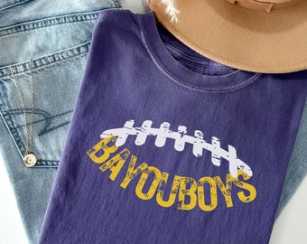Bayou Boys Football Comfort Colors T-shirt: Women's Tailgating Tee
