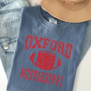 Oxford Mississippi Football Shirt for Women, Comfort Colors Football Shirt