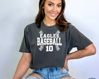 Baseball Mom Shirt, Custom Number Mascot T Shirt, Cute Mom Baseball Shirt, Baseball Mom T-Shirt Gifts, Baseball Game Day Apparel
