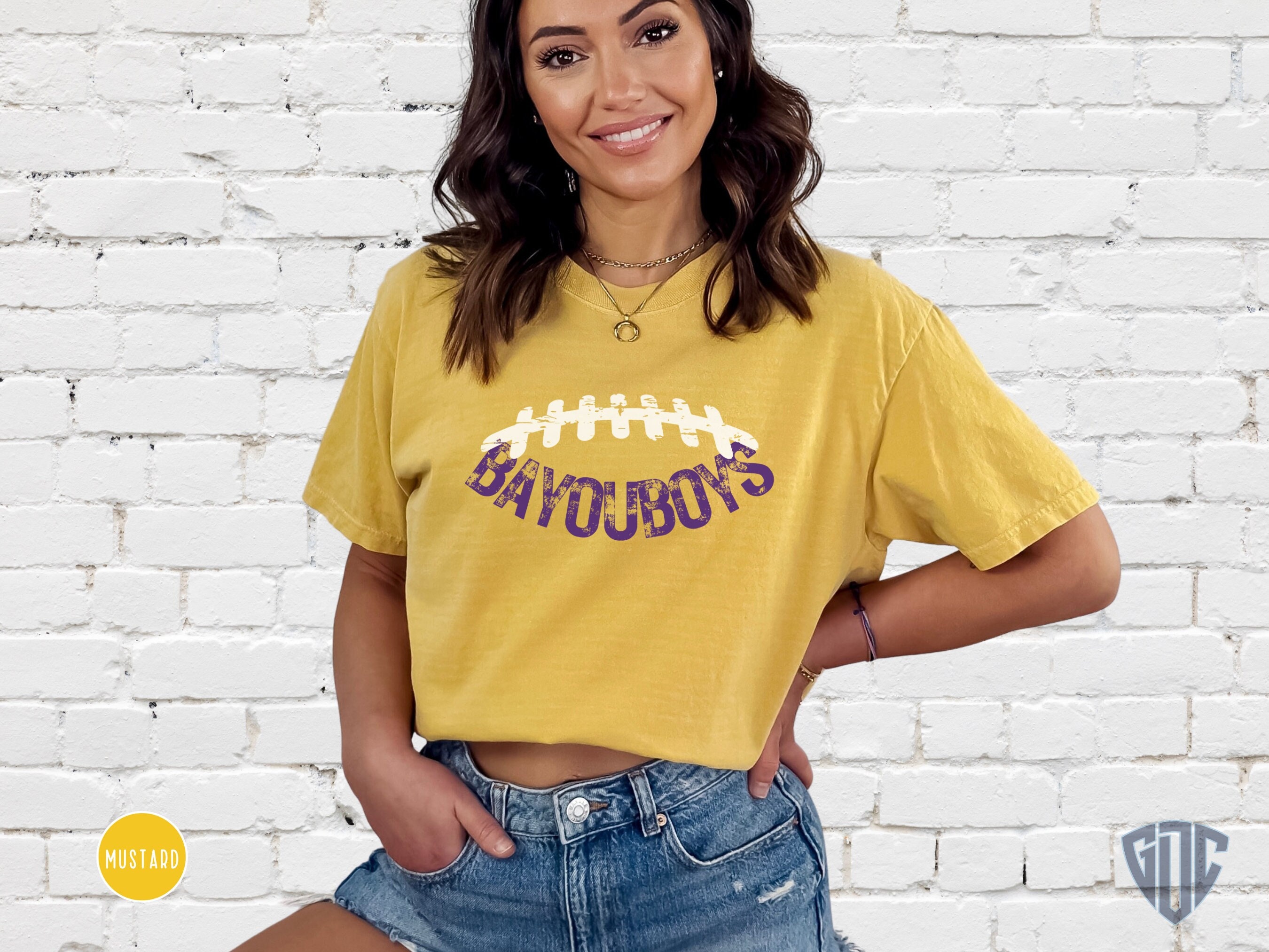 Bayou Boys Football Comfort Colors Tshirt, Gift for Football Fan, Women