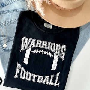 Warriors Football Comfort Colors T-Shirt, Perfect Gift for Warriors Fans, Game Day Apparel, High School Mascot Tee