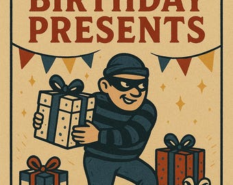 Escape Room di compleanno stampabile per bambini - Gioco misterioso dei regali rubati, attività di puzzle divertente per feste in PDF, kit fai da te per escape room
