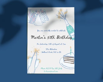 Plantilla de invitación de cumpleaños, invitación de cumpleaños digital, plantilla de invitación de descarga instantánea, plantilla de invitación editable, celebración