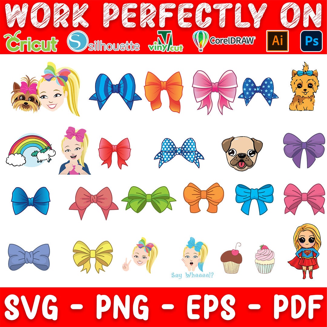 Jojo Siwa Bundle SVG, Jojo Siwa Vector, Jojo Siwa Silhouette, Jojo Siwa