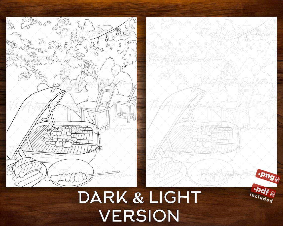 Summer Vibes Coloring Page, Hand Drawn, Summer Holiday Coloring Page