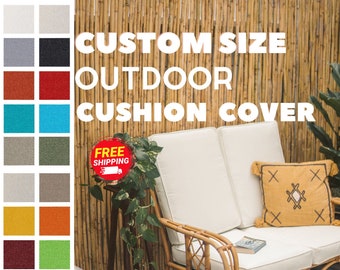 Custom Size Outdoor Patio Bench Cushion Cover, Waterproof Cushion Cover, 21 Colors