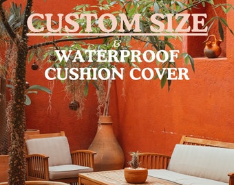 Waterproof Cushion Cover Outdoor Patio Cushion, Garden Patio Cushion Covers, Custom Size Bench Cushion Cover, Outdoor Seat Covers, 21 Color