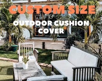 Waterproof Cushion Cover Outdoor Patio Cushion, Garden Patio Cushion Covers, Custom Size Bench Cushion Cover, outdoor cushions
