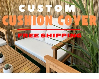 Custom Patio Cushion Cover, Custom Outdoor Patio Cushion, Waterproof Custom Cushion Cover, Custom Bench Pillow, Patio Cushions Replacement