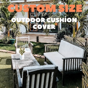 Waterproof Cushion Cover Outdoor Patio Cushion, Garden Patio Cushion Covers, Custom Size Bench Cushion Cover, outdoor cushions