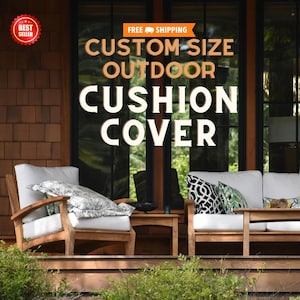 Waterproof Cushion Cover, Garden Patio Cushion Covers, Outdoor Patio Cushion, Custom Size Bench Cushion Cover, Cover Only ( 21 Color )