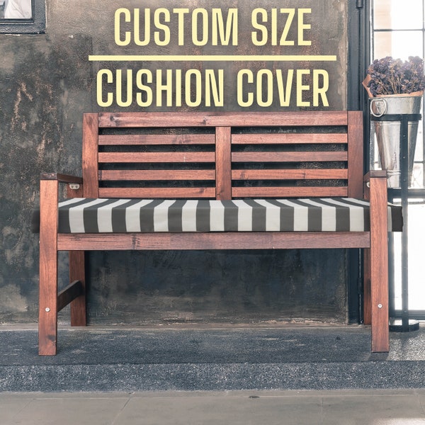 Banquette Cushion Cover, Custom Bench Cushion Covers, Striped Waterproof Cushions, Patio Cushion Covers, Outdoor Cushions Replacement