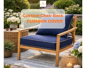 Custom Designed Chair Back Cushion Cover, Fade Resistant Bench/Patio Back Cushion Cover
