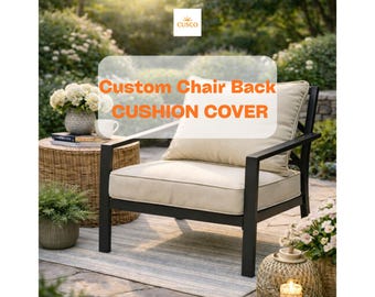 Custom Size Outdoor Back Cushion Cover – Fade Resistant Bench & Garden Back Replacement (22 Colors)