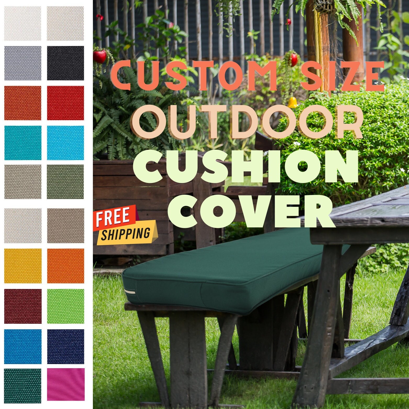 Outdoor Indoor High Back Chair Cushion Soft Seat Bench Pads Patio Garden  Lounger