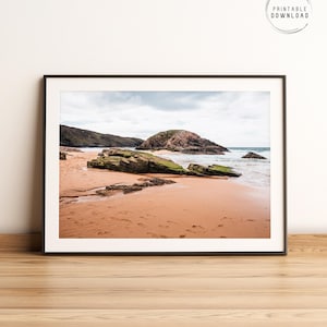 Playa Murder Hole, condado de Donegal, fotografía imprimible de la costa irlandesa, decoración de pared de Irlanda, póster de viaje imprimible, arena dorada, bahía de Boyeeghter