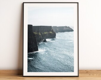 Cliffs of Moher, Ireland printable wall art, Irish coastline, Landscape printable photo, Irish cliffs, Ireland wall decor, travel gift