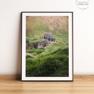 Kinbane Castle, Northern Ireland wall decor, Castle ruin printable photo, Printable travel poster, Irish castles wall art, Hidden gems