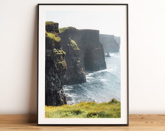 Cliffs of Moher printable poster, Landscape photo, Ireland wall art, Irish coastline, Irish cliffs, Ireland wall decor, Travel gift