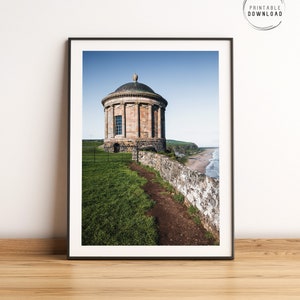 Templo Mussenden, Irlanda del Norte, Downhill Beach, Castlerock, foto imprimible de la costa irlandesa, decoración de la pared de Irlanda, cartel de viaje imprimible