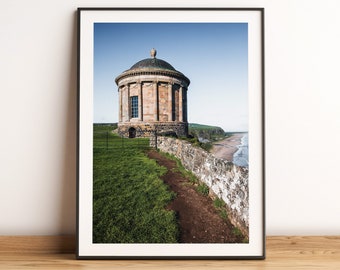 Templo Mussenden, Irlanda del Norte, Downhill Beach, Castlerock, foto imprimible de la costa irlandesa, decoración de la pared de Irlanda, cartel de viaje imprimible