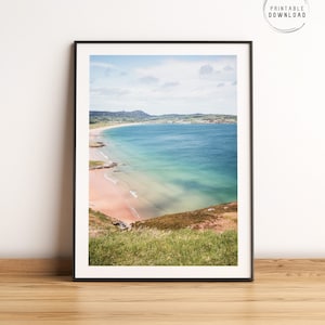 Ballymastocker Bay, Portsalon Beach, County Donegal, foto para impressão do litoral irlandês, decoração de parede da Irlanda, pôster de viagem para impressão, areia dourada