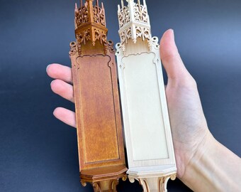 Large Gothic Carved Wall Niche for dollhouse miniatures 1:12 scale wood handcrafted cathedral shelf V4080