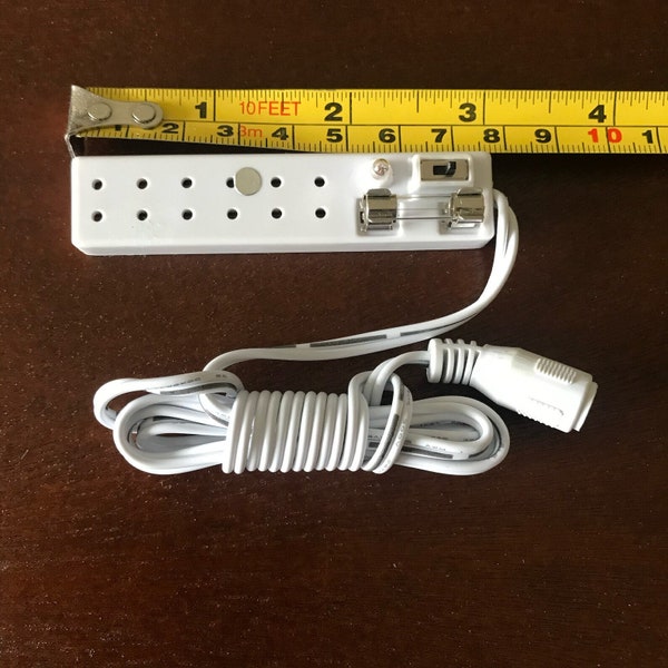 Accessoire d'éclairage miniature à 6 prises avec interrupteur marche/arrêt et fusible pour miniature de maison de poupée 1:12