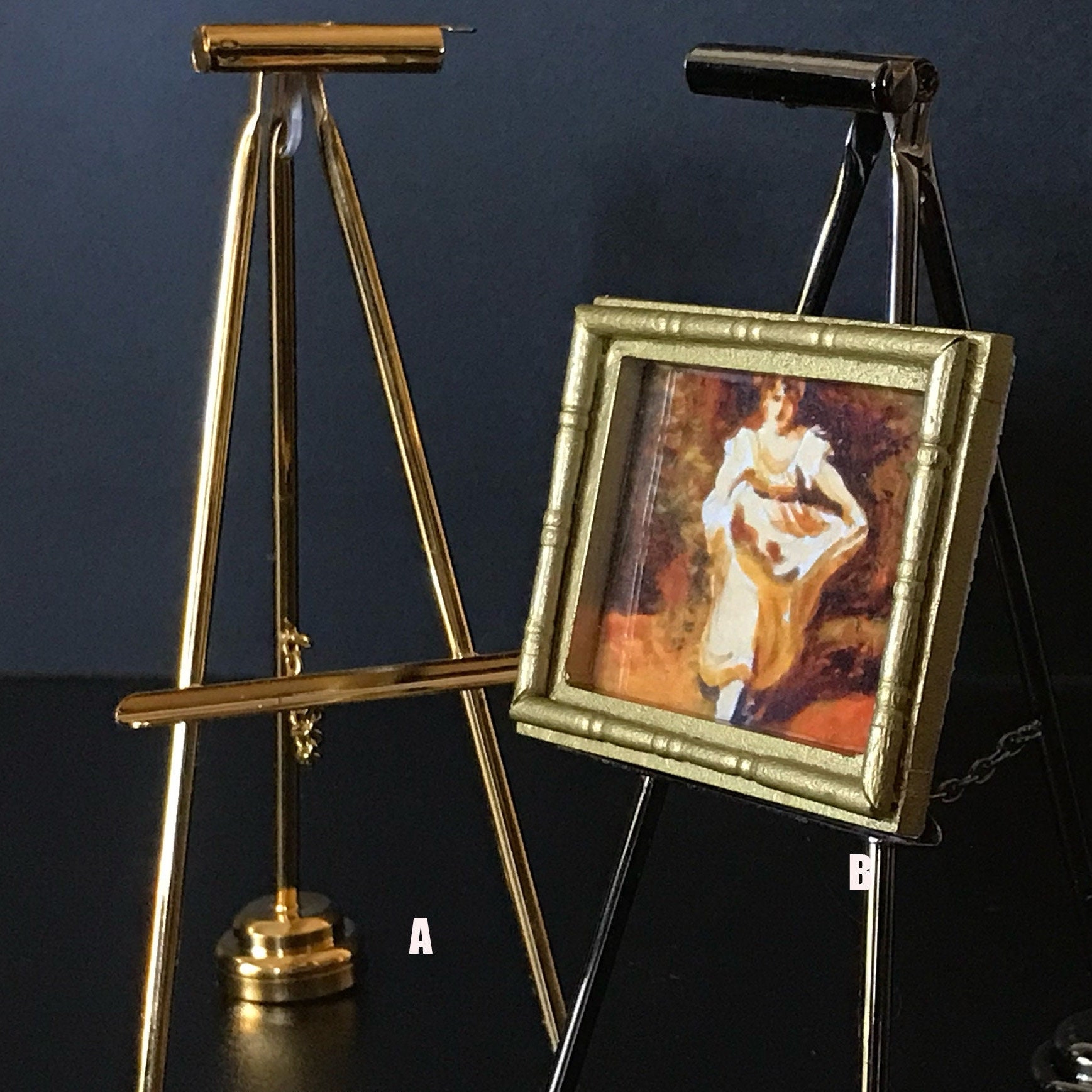 Plate Stands for Display - older Stand + Metal Frame holder stand Picture,  Decorative Plate, Book, Photo Easel,GoldSmall