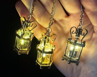 Hanging clear hexagonal lantern lamp ceiling Super bright light with On/off switch for dollhouse miniature 1:12