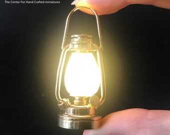 1/6 1:6 Lamp light Super Bright battery operated LED oil lamp Dollhouse miniature lantern with handle
