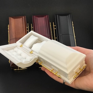 1:12 木製ミニチュア棺 ドールハウス用 葬儀 埋葬 V4075