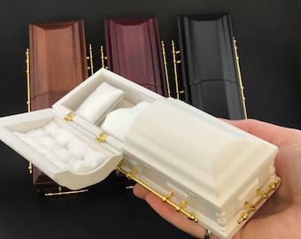 1:12  Wooden miniature casket coffin for dollhouse Funeral Buried burial  V4075