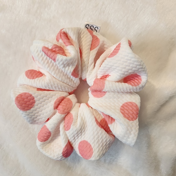 Pink Polka Dot Scrunchie, Hair Care,Hair Accessories, Hair Ties, Hairbows, Sassy Scrunchie Shop Us