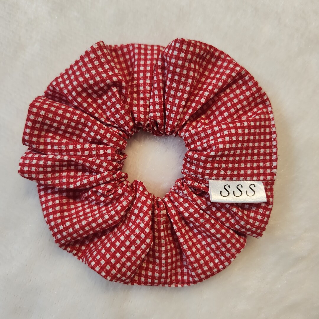 Red Gingham Scrunchie, Cotton Srunchie, Hairbows, Hair Care, Hair Accessories, Hair Ties, Sassy ...