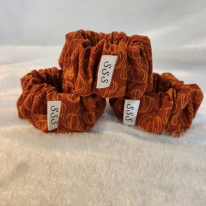 Fall Scrunchies, Pumpkin Scrunchie, Wide Elastic Hair Ties, Hair Care, Hair Accessories, Hairbows