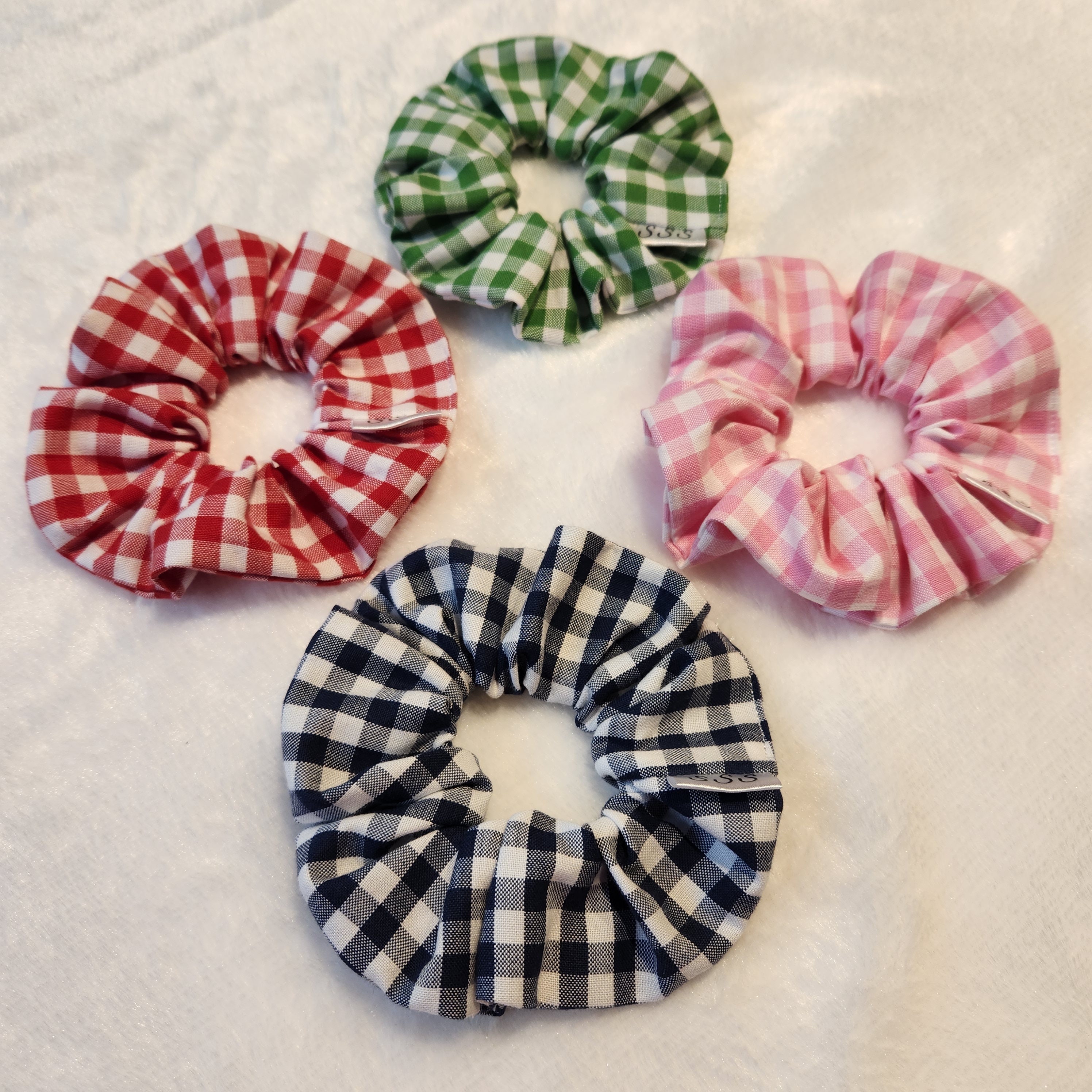 【typeservice】25ss Checkered Scrunchie Gingham Scrunchies, Hair Ties, Ponytail Holder, Gifts for
