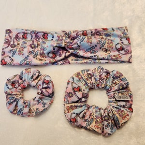 Nurse Headband, Nurse Scrunchie, Gifts for Nurses, Hair Ties, Hair Accessories, Turbans, Scrunchies, Hair Care
