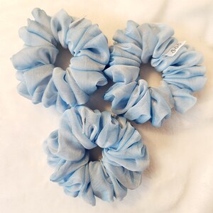 Chouchou, chouchou bleu ciel en mousseline de soie, accessoires pour cheveux, noeuds à cheveux, élastiques, soins des cheveux, boutique impertinente de chouchous