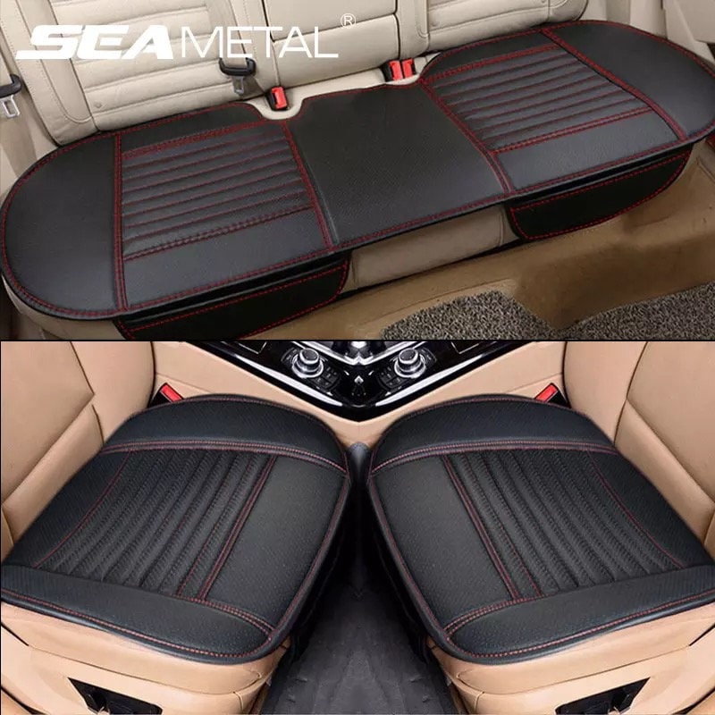 Beige Universal Seat Covers Leather Seat Cushions Luxury Seat Protector 2/3  Covered 11PCS Fit Car/Auto/Truck/SUV/Van (A-Beige) 