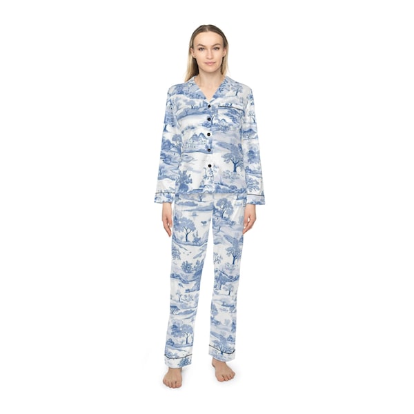 Albertine Pajamas - Toile de Jouy - Powder Pink / Copper