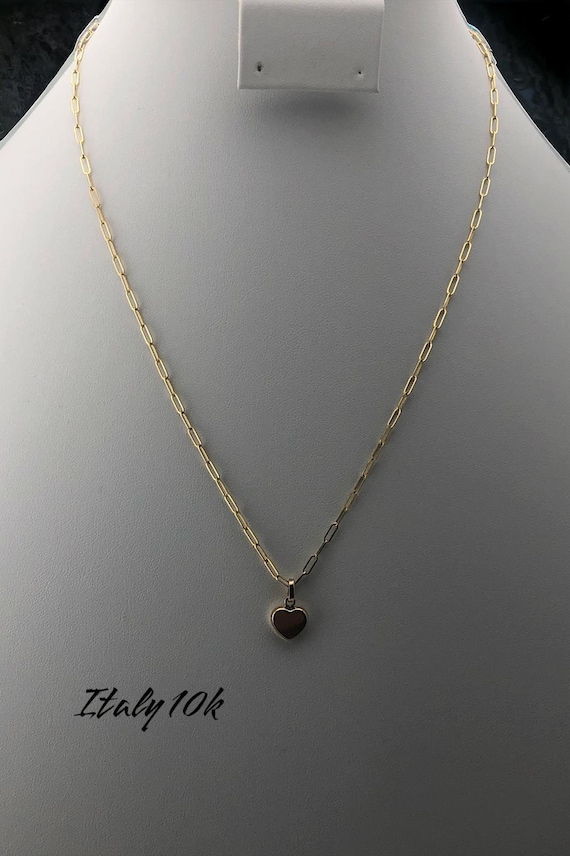 NECKLACE WITH 1CM HEART 10K
