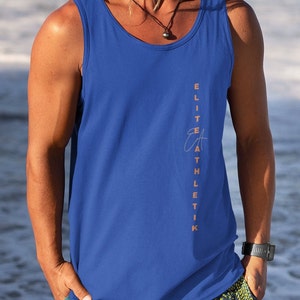 Elite Athletik Comfortable Men&#39;s Gym TankTop, Gift For Dad, Soft Crossfit Tank, Workout Lover Fitness Tank, Bodybuilding Tank, Sports Shirt