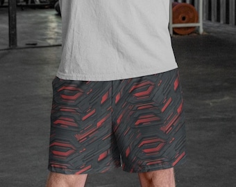 Handmade RedLine Athletic Shorts: Men's Moisture-Wicking Gym Wear